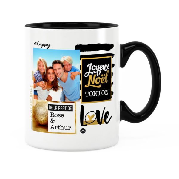 Cadeau tonton pour noël | Idée cadeau mug prénom et photo