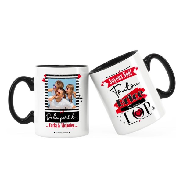 Cadeau tonton | Idée cadeau mug joyeux noël avec prénom