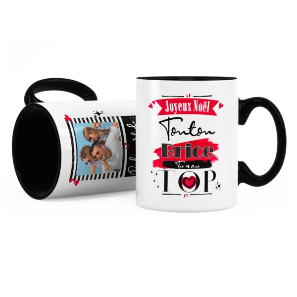 Cadeau tonton | Idée cadeau mug joyeux noël avec prénom