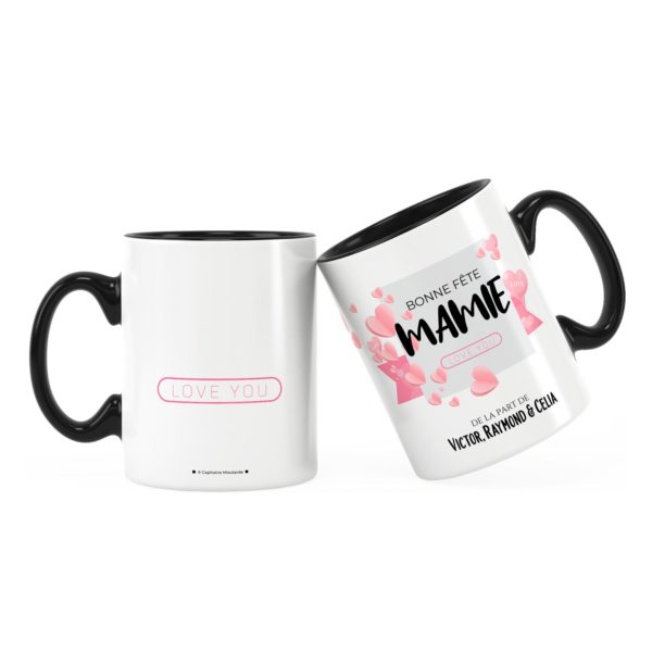 Cadeau bonne fête mamie | Mug personnalisé prénom love you