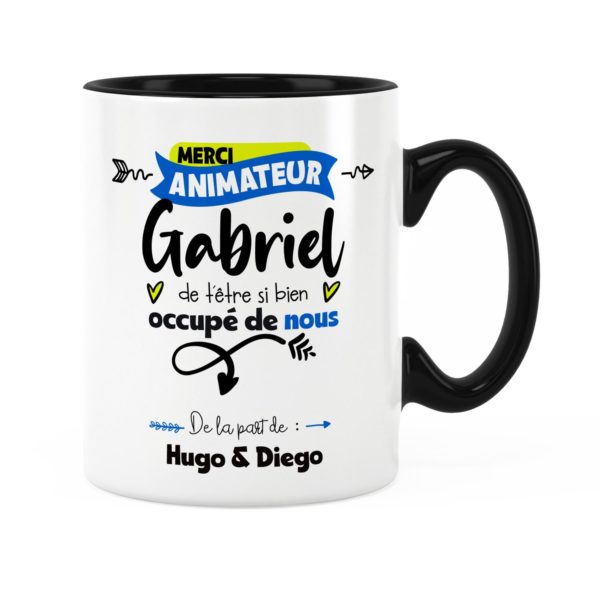 Idée cadeau animateur | Cadeau mug animateur merci avec prénom