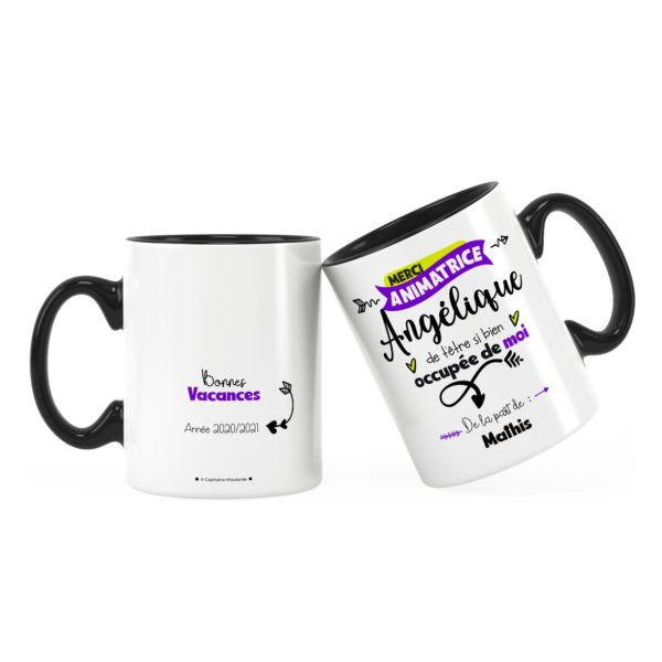 Idée cadeau animatrice | Cadeau mug animatrice merci avec prénom