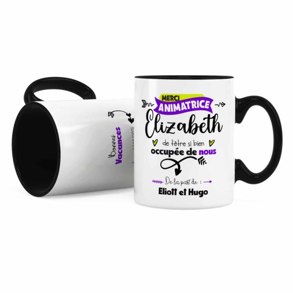 Idée cadeau animatrice | Cadeau mug animatrice merci avec prénom