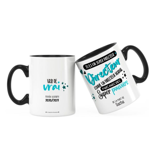 Cadeau directeur | Idée cadeau mug directeur super pouvoirs