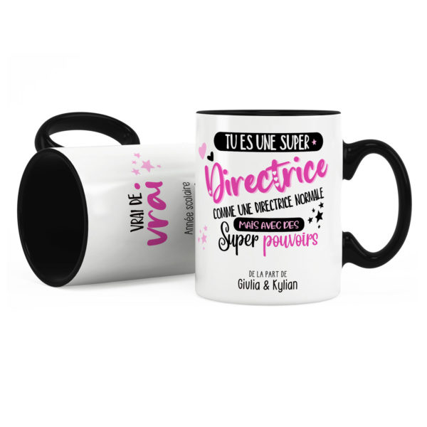 Cadeau directrice | Idée cadeau mug directrice super pouvoirs