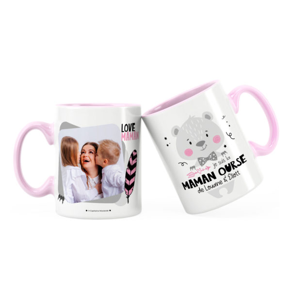 Idée cadeau maman | Mug personnalisé je suis la maman ourse de...