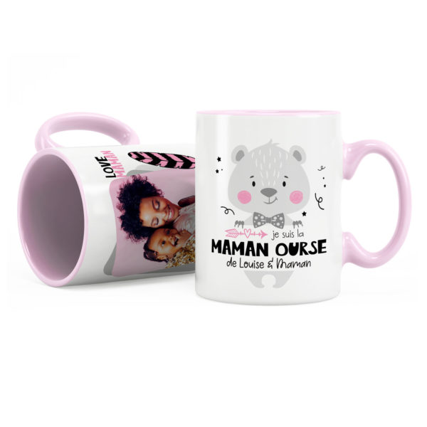 Idée cadeau maman | Mug personnalisé je suis la maman ourse de...