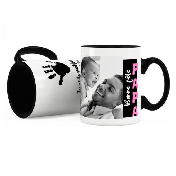 Cadeau bonne fête papa | Mug avec photo et prénoms au choix