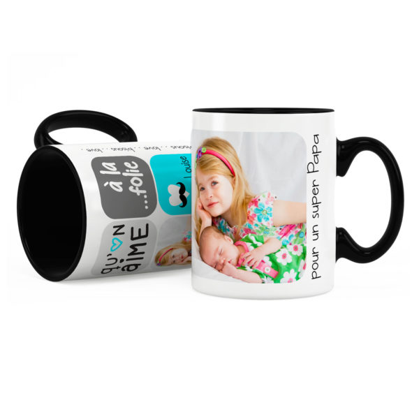 Cadeau papa | Mug avec photo on t'aime à la folie