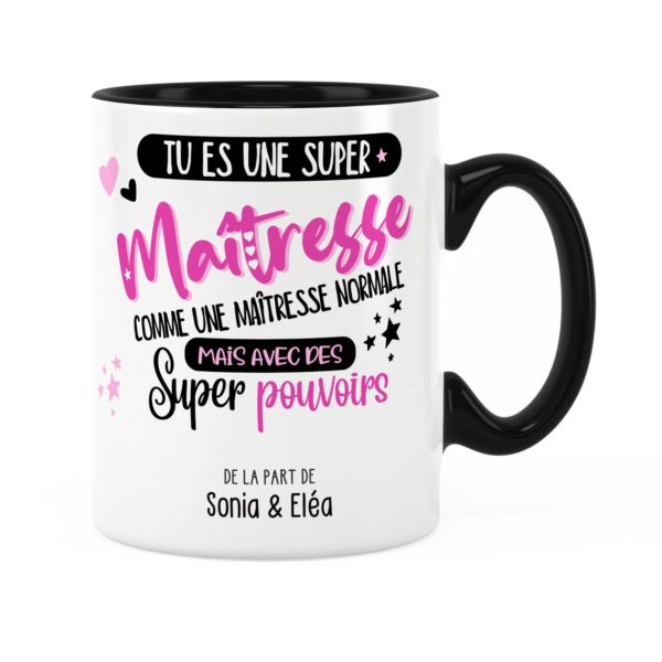 Cadeau maîtresse | Idée cadeau mug maîtresse super pouvoirs