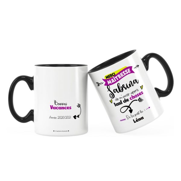 Cadeau maîtresse | Idée cadeau de mug maîtresse merci