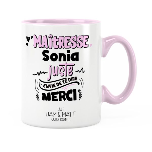 Cadeau maîtresse | Idée cadeau mug maîtresse te dire merci