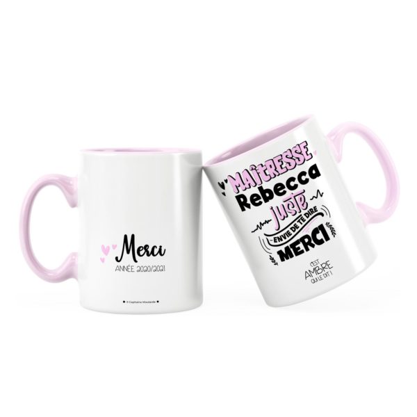 Cadeau maîtresse | Idée cadeau mug maîtresse te dire merci