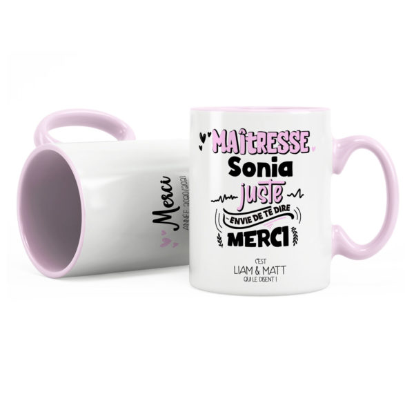 Cadeau maîtresse | Idée cadeau mug maîtresse te dire merci